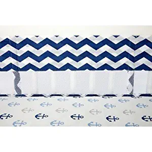 Little Love by NoJo Separates Collection Chevron Print Crib Liner, Navy/White