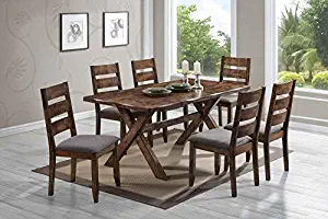 Coaster Home Furnishings Alston 6-Piece Dining Set with Trestle Table Knotty Nutmeg and Grey