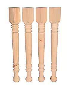 Osborne Wood Products - Farm Dining Table Legs in Knotty Pine (Set of 4) - Versatile Farm Style - Overall Dimensions: 29" x 3"