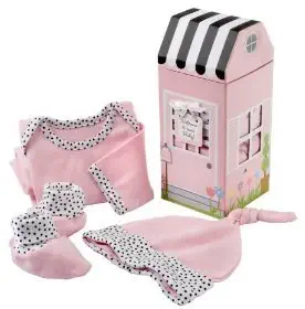 "Welcome Home Baby!" 3 Piece Layette Set in Pink