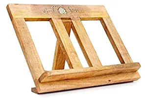 Handcrafted Cookbook Recipe Book Holder Stand - Music / iPad / Book / Document Foldable Wooden Folding Adjustable Display Stand