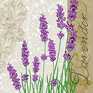 Dining Collection Decorative Floral Paper Lunch Napkins - Lavender, 20 Count, 6.5 inch