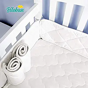 Mini Crib Bumper Pads for Portable Mini Cribs 24"x 38", Safe & Soft Mini Crib Bumper 4 Pieces for Babies Mini Crib Padding, White