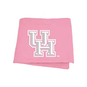 Houston Cougars Pink Sweatshirt Blanket 'Interlocking UH'