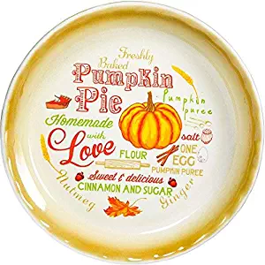 10" Pumpkin Pie Vintage Pie Plate Country Style Baking Dish Decorative Colorful