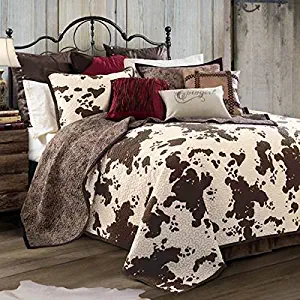 2-PC Elsa Cowhide Cow Print Quilt Set, Twin