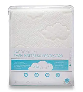 PUREgrace Twin Mattress Protector (39" x 75") Made with All Natural Hypoallergenic Tencel, Soft and Breathable Waterproof Mattress Pad and Fitted Cover in one