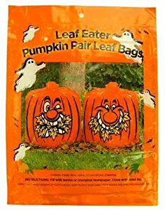 Leaf Eater Pumpkin Halloween Leaf Bags, Pair