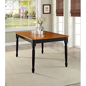 Better Homes Gardens Autumn Lane Farmhouse Dining Table | Black Oak- Easy to Assemble