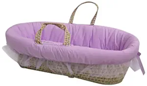 Baby Doll Bedding Fluffy Moses Basket, Lilac