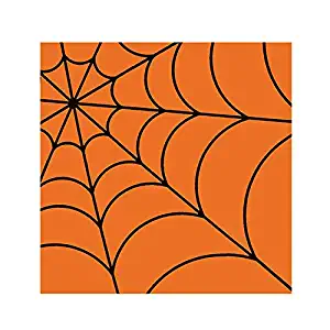 Dining Collection Halloween Cocktail Size Napkins Spider Web Orange - 20 Count