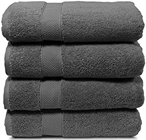 4 Piece Bath Towel Set. 2017(New Collection).Premium Quality Turkish Towels. Super Soft, Plush and Highly Absorbent. Set Includes 4 Pieces of Bath Towels. By Maura (Bath Towel - Set of 4, Space Gray)