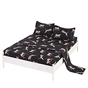 SDIII 2PC Leopard Bedding Sheet Sets Twin Size Animal Print Bed Sheets with Flat Fitted Sheet for Boys, Girls and Kids