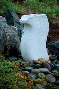 Aquascape 98914 White Granite Modern Curved Fountain Water Feature for Landscape and Garden
