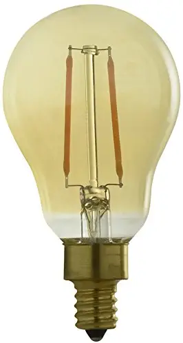 Kichler Globe 40W Candelabra base Equivalent 2.5w Dimmable Amber a15 Vintage LED Decorative Light Bulb Vintage Antique Style Light Bulb