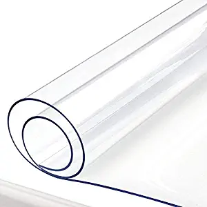 Clear Table Top Protector Vinyl Plastic Wipeable Tablecloth Protective Cover Clear Desk Blotter Mat PVC Cloths Console Countertop Bar Dining Tabletop Liner Furniture Pad Waterproof Cover 40 x 82 inch