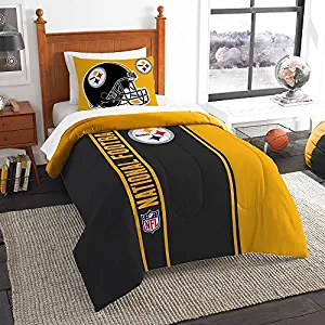 Northwest Sham NOR-1NFL835000078BBB 64 x 86 Pittsburgh Steelers NFL Twin Comforter Set, Soft & Cozy