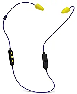 Plugfones Liberate 2.0 Wireless Bluetooth In-Ear Earplug Earbuds- Noise Reduction Headphones with Noise Isolating Mic and Controls (Blue & Yellow)