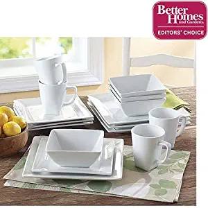 Better Homes and Gardens Square 16 Piece Porcelain Dinnerware Set