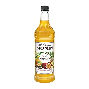 Monin Flavored Syrup, White Sangria Mix , 33.8-ounce Plastic Bottle (1 Liter)