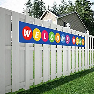 Maplelon Welcome Home Banner, Colorful Homecoming Deployment Return Party Sign Decoration