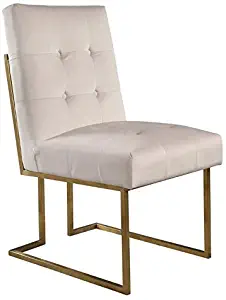 Abbyson Chapel Velvet Dining Chair in Ivory