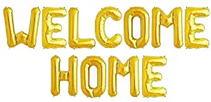 Giga Gud 16" Welcome Home Gold Foil Balloons Welcome Home Banner for for Welcome Home Party Decoration Supply Party Decorations Supplies