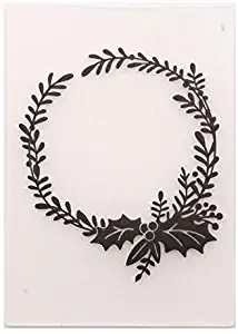 Welcome to Joyful Home 1PC X-mas Wreath Background Embossing Folder for Card Making Floral DIY Plastic Scrapbooking Photo Album Card Paper DIY Craft Decoration Template Mold