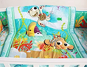 Blue Oceanic Fish & Turtle Nursery Crib Bedding Set 7 PCs Baby Crib Bedding Set Unisex (7 PCs Crib Bedding Set)