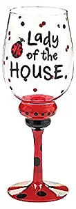 Burton and Burton SS-BNB-9720221 Lady Of The House Wine Glass Decor 9 1/2&Quoth with 2 3/4&quot Opening, Multicolor