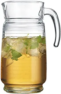 Home Essentials & Beyond Elegant Decorative Glass Clear Pitcher With Handle & Pour Lip For Water, Iced Tea, Lemonade For Home Every Day Use And Parties Bbq Special Events