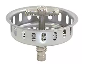 EZ-FLO 30047 Kitchen Sink Replacement Basket Strainer Stopper, Threaded-Post Spin and Seal, 3-1/2 Inch for Standard Drains, Stainless Steel