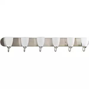 Progress Lighting P2714-09 Gather Collection 6-Light Vanity Fixture, Brushed Nickel