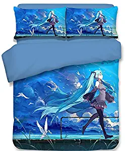 Ksainiy 3 Piece Bedding Set 3D Cartoon Anime Bedding Set Duvet Cover Pillowcase Erotic Comic Teacher Comforter Bedding Set Bed Linen (NO Sheet) (Size : US Queen (228×228))