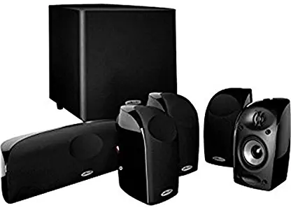 Polk Audio Blackstone TL1600 Compact Home Theater System | Total 6 Items - 4 TL1 Satellite Speakers, 1 Center Channel & an 8" Powered Subwoofer | Bass Port | Detachable Grilles Included