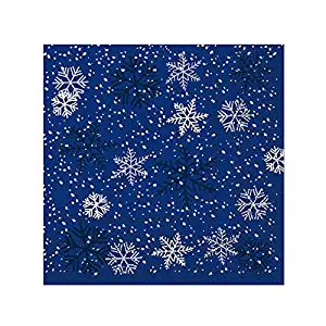 Dining Collection Christmas Cocktail Size Napkins Snowflakes Blue - 20 Count