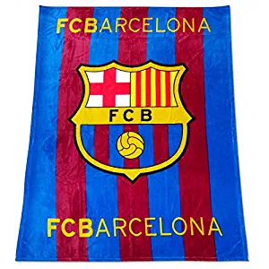 Tamegems Bedding Barcelona Fc Football Club Official Licensed Multipurpose Fleece Blanket Size 60"x80" (La Liga Soccer)