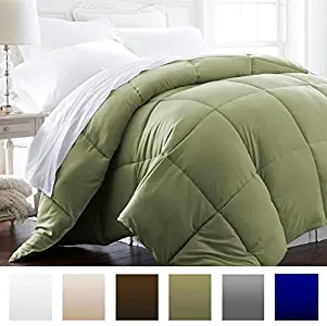 Beckham Hotel Collection 1600 Series - Lightweight - Luxury Goose Down Alternative Comforter - Hotel Quality Comforter and Hypoallergenic - Full/Queen - Olive