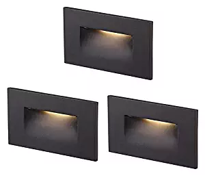 Cloudy Bay 120V LED Step Light,3-Pack,3000K Warm White 3W 100lm,Indoor/Outdoor Stair Light,Oil Rubbed Bronze