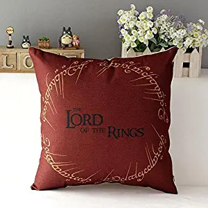 18inch Fashion Thick Cotton Linen Fabric Throw Pillow 45cm 120g Hot Sale Star Wars New Home Bar Coffee House Decorative Pillowcase Sofa Back Cushion Cover for Office Nap (the Lord of the Rings)