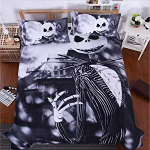 Nightmare Before Christmas 3-Piece Duvet Cover, Microfiber Duvet Cover Set,Ultra Soft and Easy Care, Simple Style Bedding Set no Comforter (Queen(228x228CM))