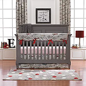 Vintage Airplanes Bumperless Crib Bedding 4-pc. Set