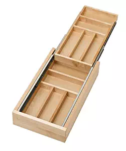 Rev-A-Shelf Two-Tier Wood Cutlery Drawer Organizer Trays 15" RS4WTCD.15.1