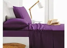 Lavish Linens 400 Thread Count Super Soft Extra Deep Pocket Sheet Set Emperor/Wyoming King Solid Purple Fit Up to 24" inches Deep Pocket with Wholesale Price