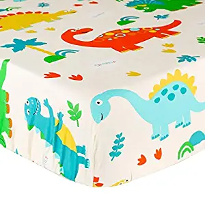 Crib Sheet UOMNY 100% Cotton Fitted Crib Sheets Baby Sheet for Standard Crib and Toddler mattresses Nursery Bedding Sheet Crib Mattress Sheets for Boys and Girls1 Pack by UOMNY