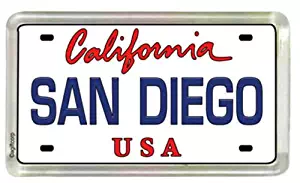 San Diego California License Plate Small Fridge Acrylic Collector's Souvenir Magnet 2" X 1.25"