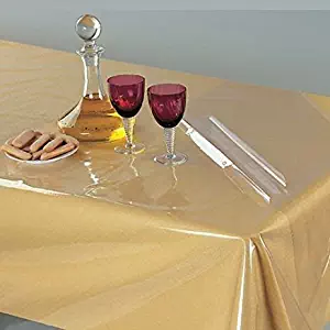 Suitable and Durable 60" x 84" Oval 100% Vinyl Waterproof Plastic Table Cover with " Crystal Clear " PVC Tablecloth Protector - By Home Covers