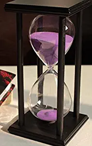60 Minutes Hourglass Timer Creative Gift Home Decorations Ornaments (black frame purple sand)
