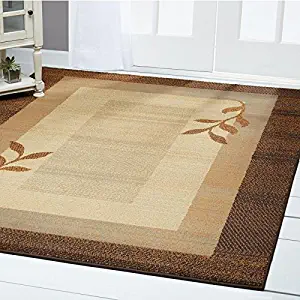 Home DynamixRoyalty Clover Contemporary Modern Area Rug, Geometric Brown/Blue 5'2"x7'2" rectangle