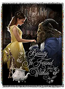 Disney's Beauty & The Beast, "True Love" Woven Tapestry Throw Blanket, 48" x 60", Multi Color